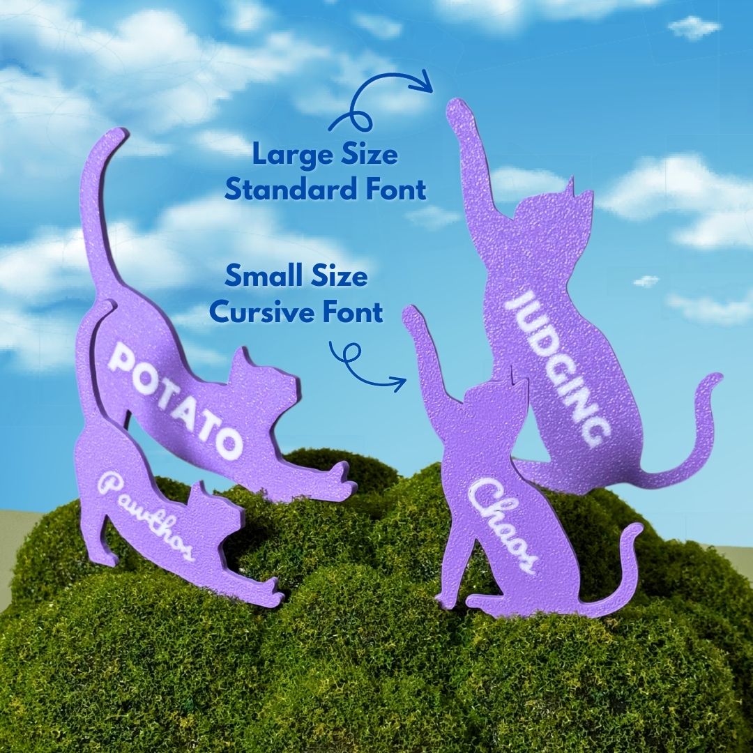 Custom Cat Plant Stake Set of 2 for Houseplants