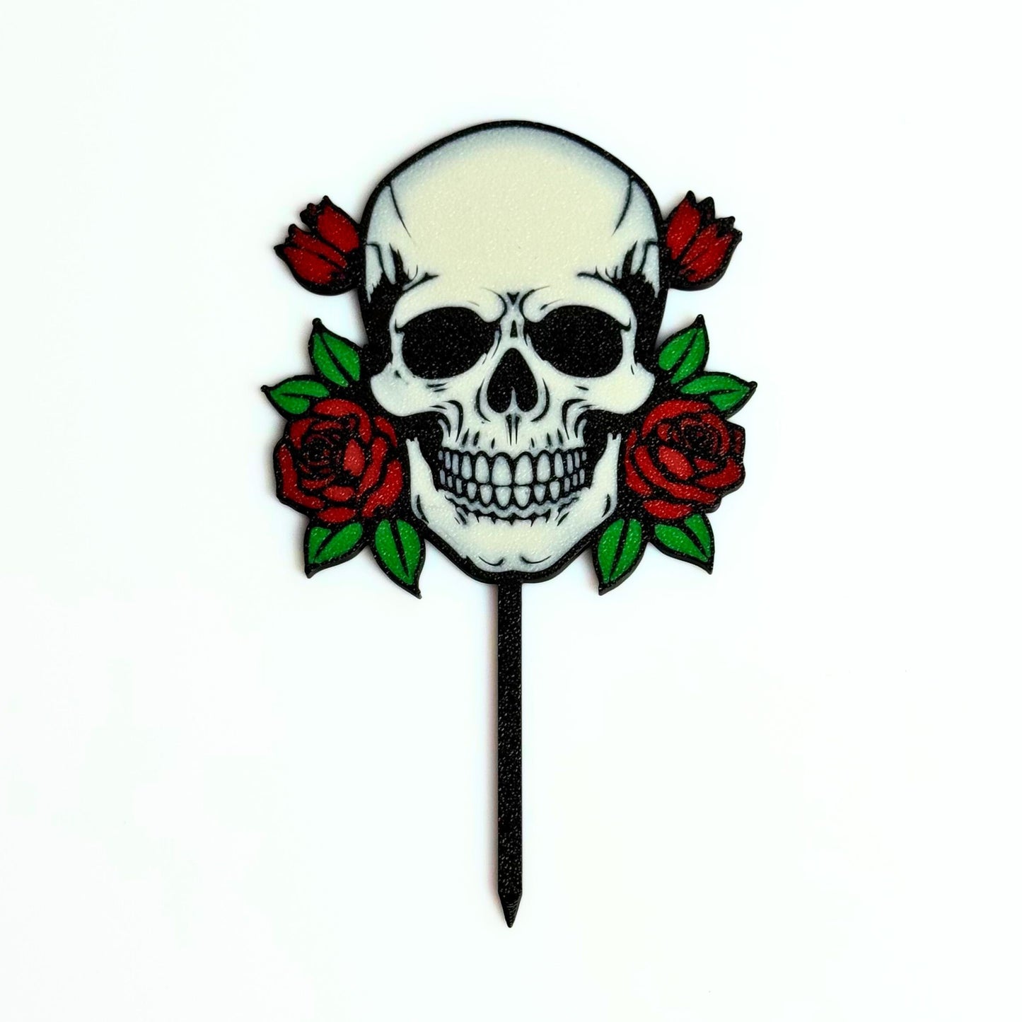 Gothic Skull & Rose Decorative Plant Stakes