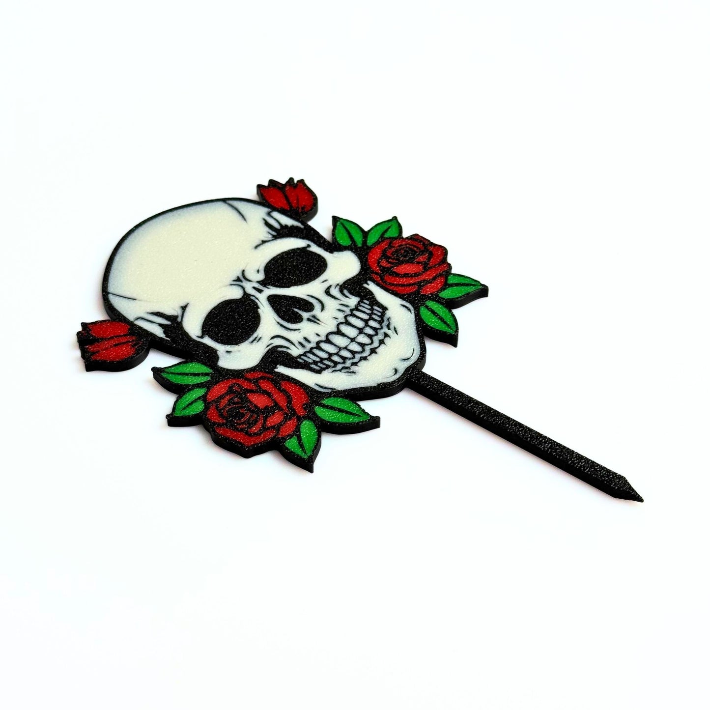 Gothic Skull & Rose Decorative Plant Stakes