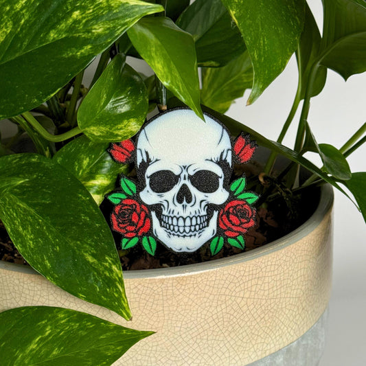 Gothic Skull & Rose Decorative Plant Stakes