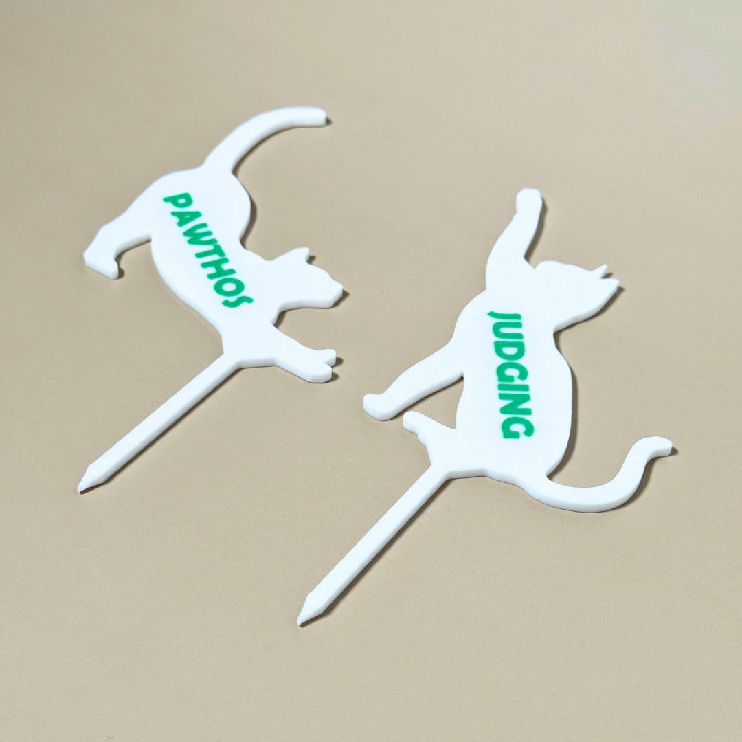 Custom Cat Plant Stake Set of 2 for Houseplants