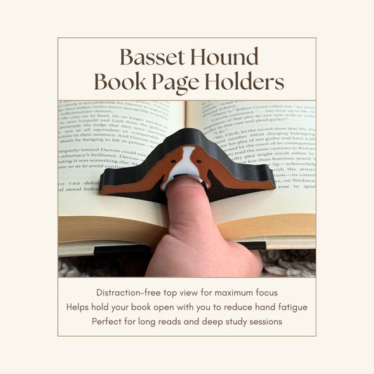 Basset Hound Book Page Holder | Dog Reader Gift