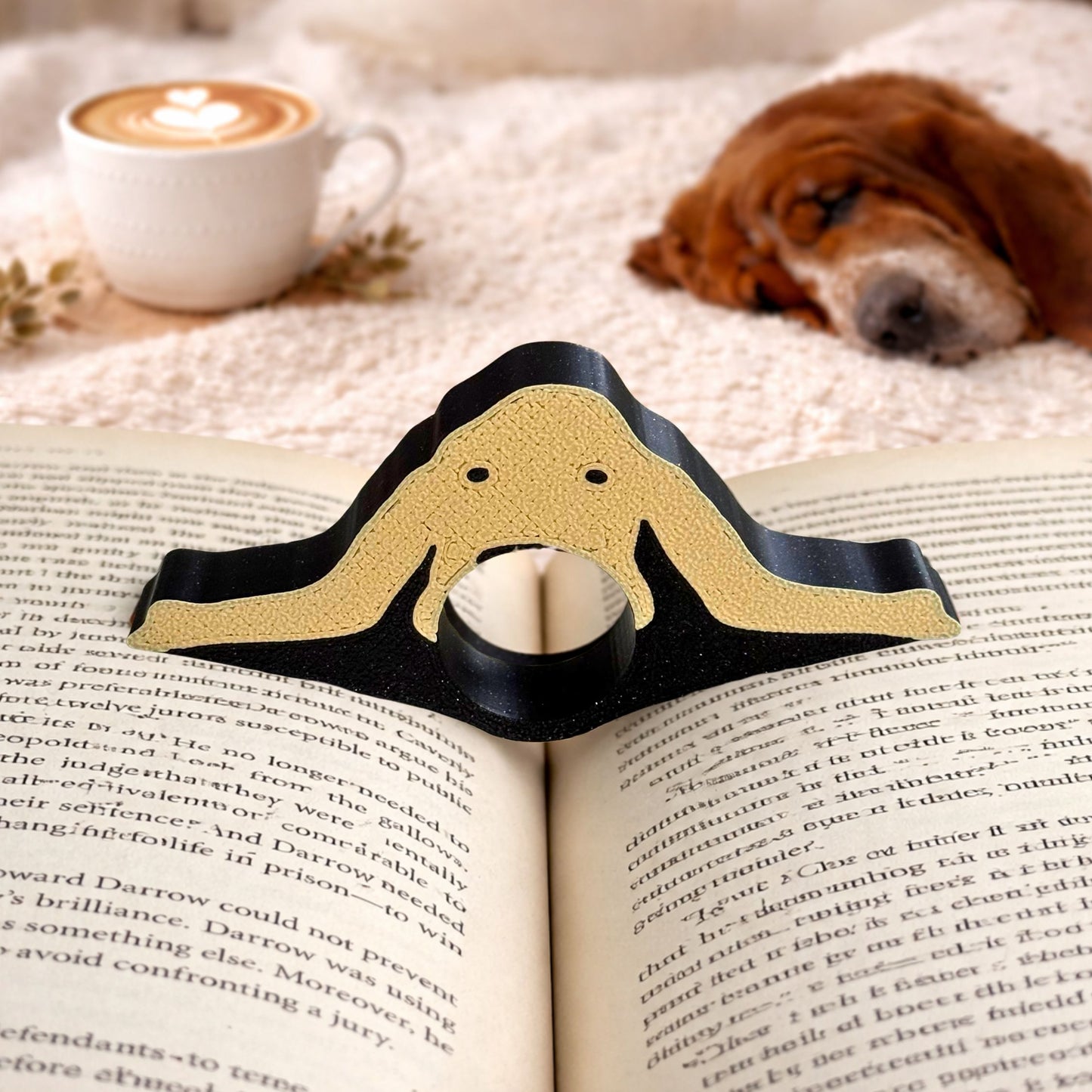 Basset Hound Book Page Holder | Dog Reader Gift