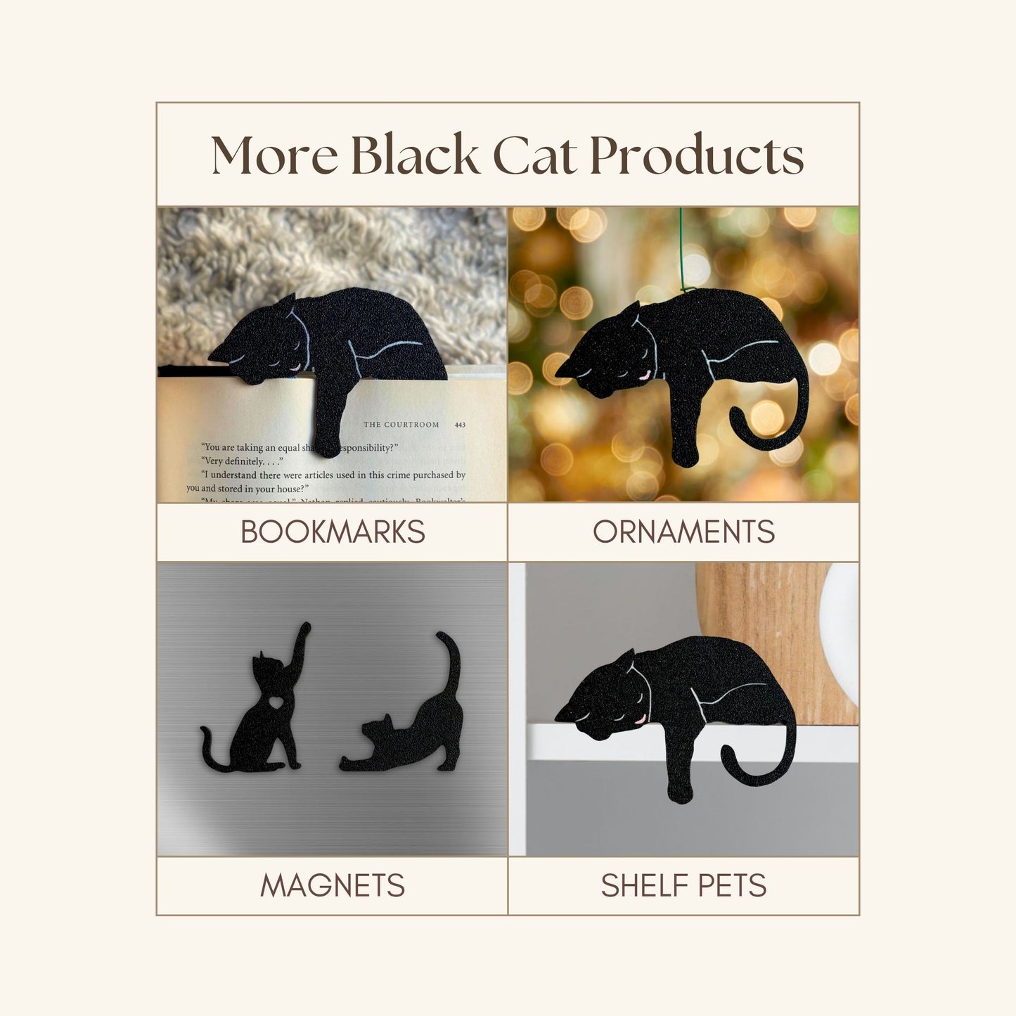Black Cat Fridge Magnets | Cat Kitchen & Office Decor