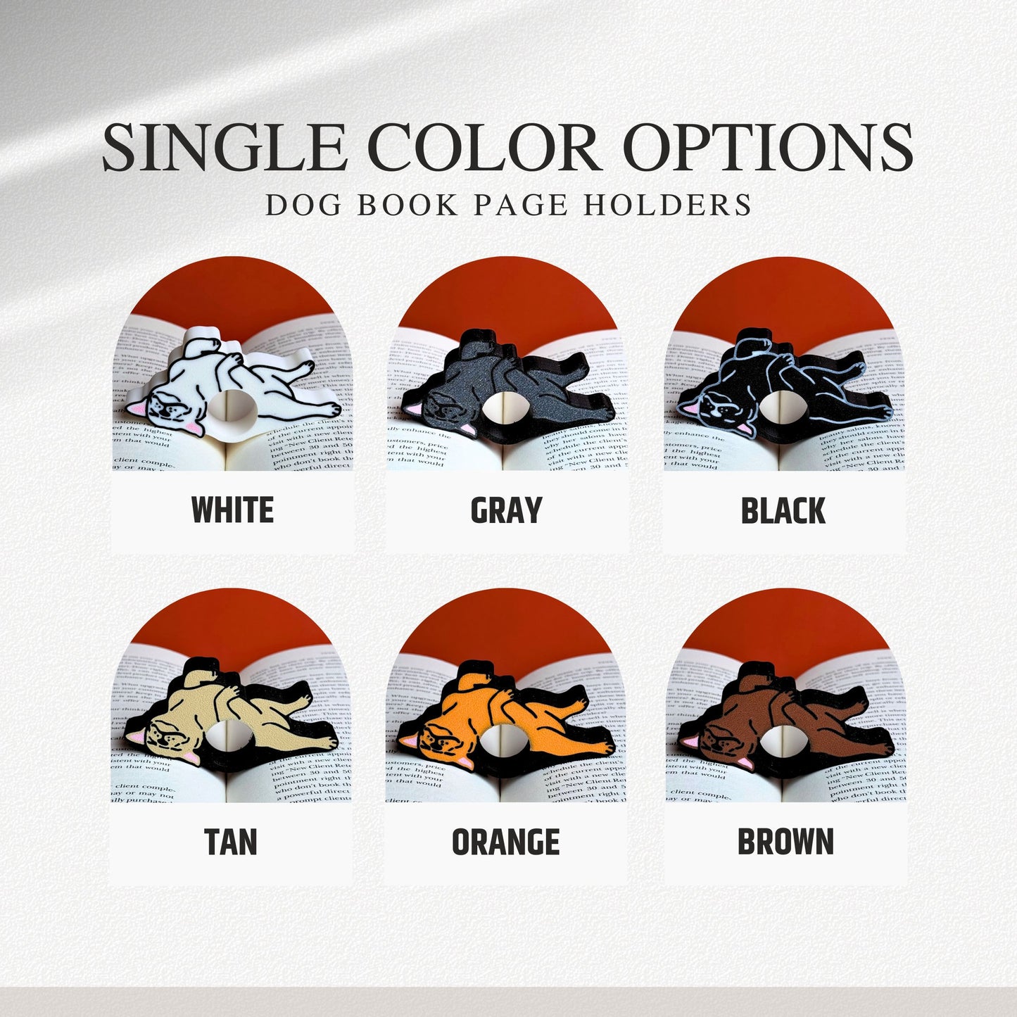 Adorable Bulldog and Pug Book Page Holder Ring