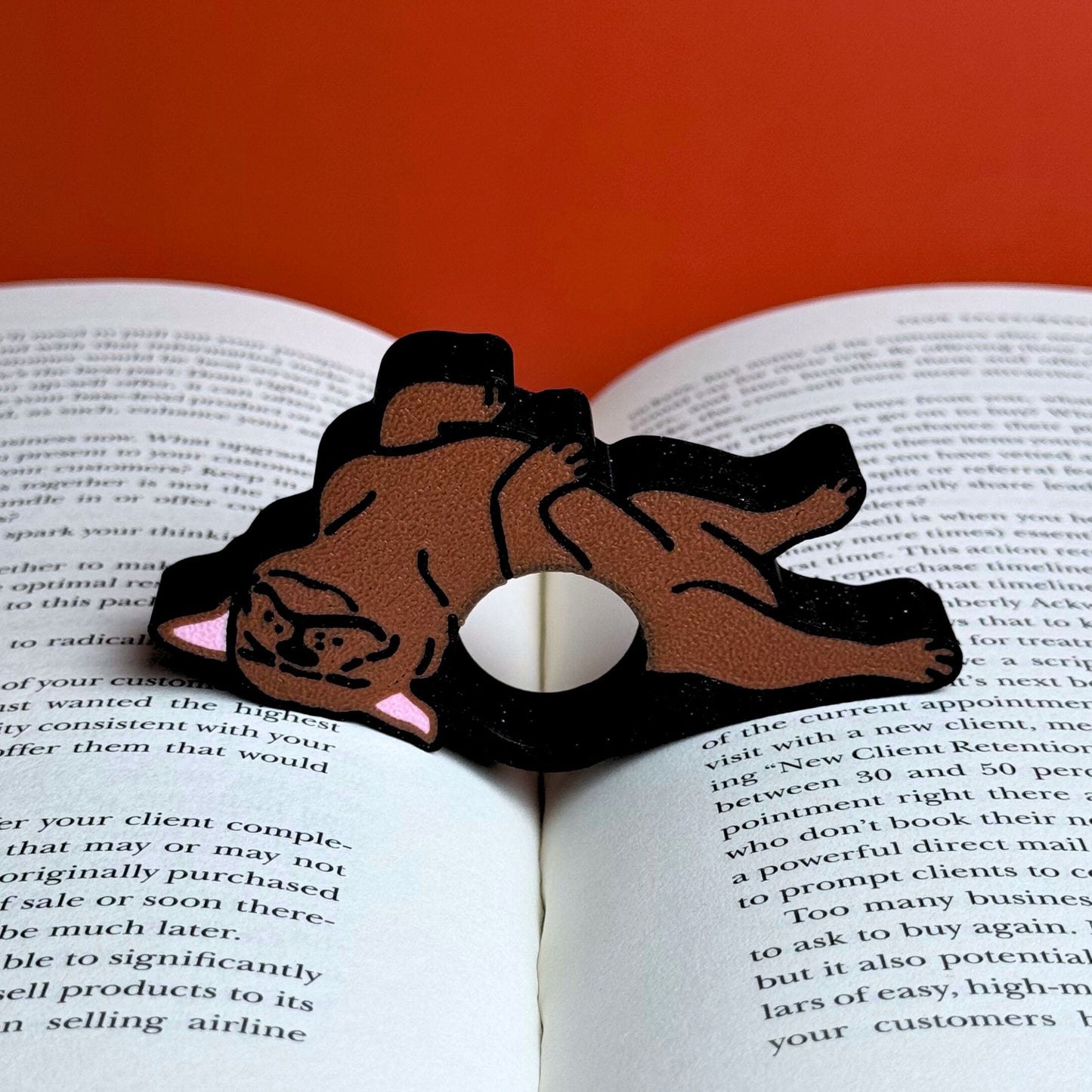 Adorable Bulldog and Pug Book Page Holder Ring
