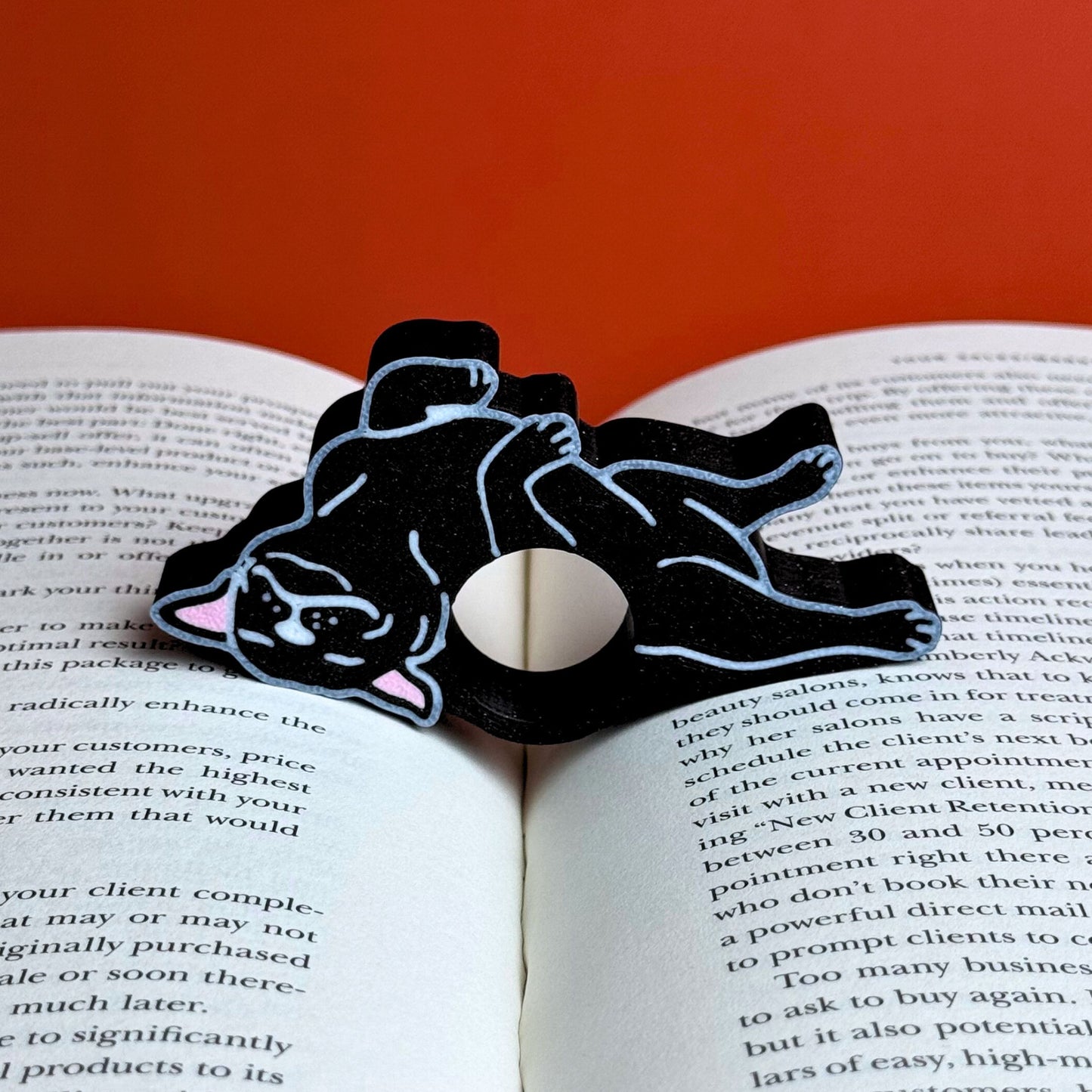Adorable Bulldog and Pug Book Page Holder Ring