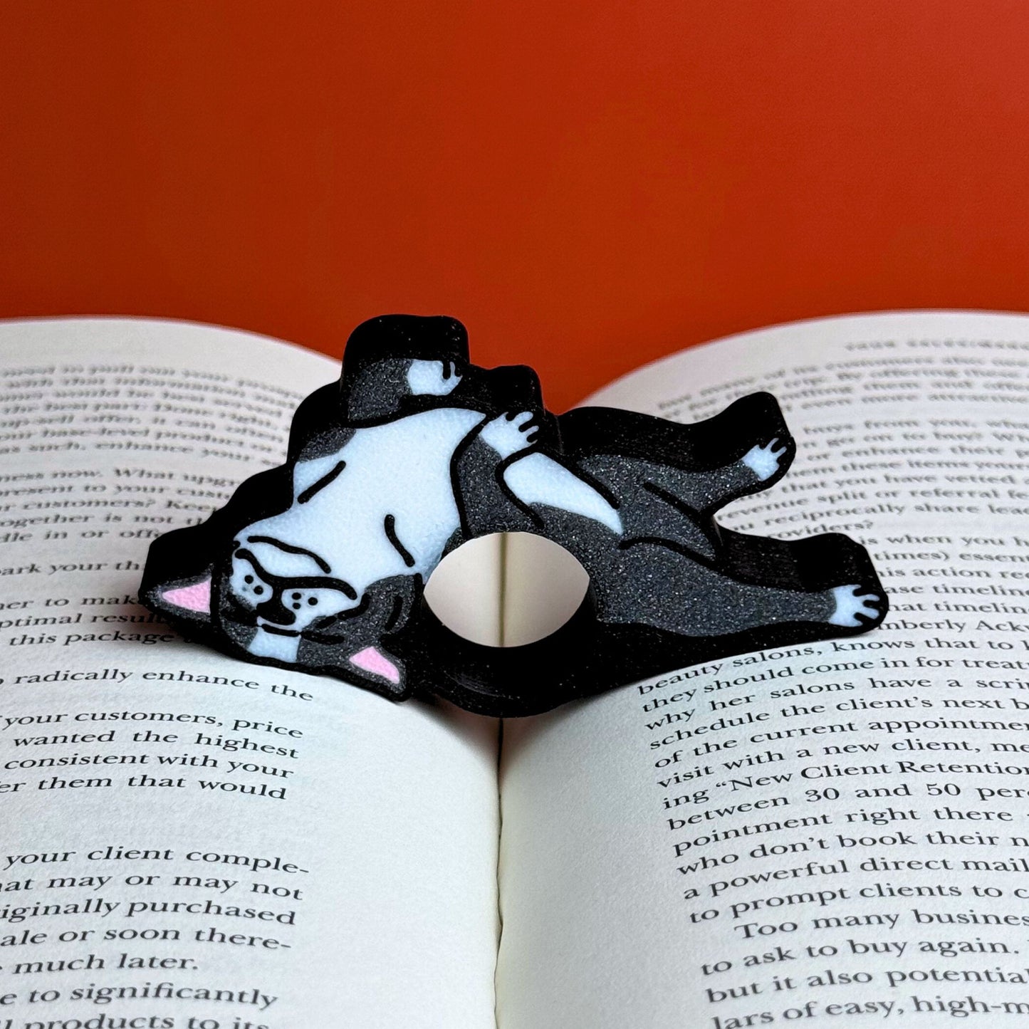Adorable Bulldog and Pug Book Page Holder Ring
