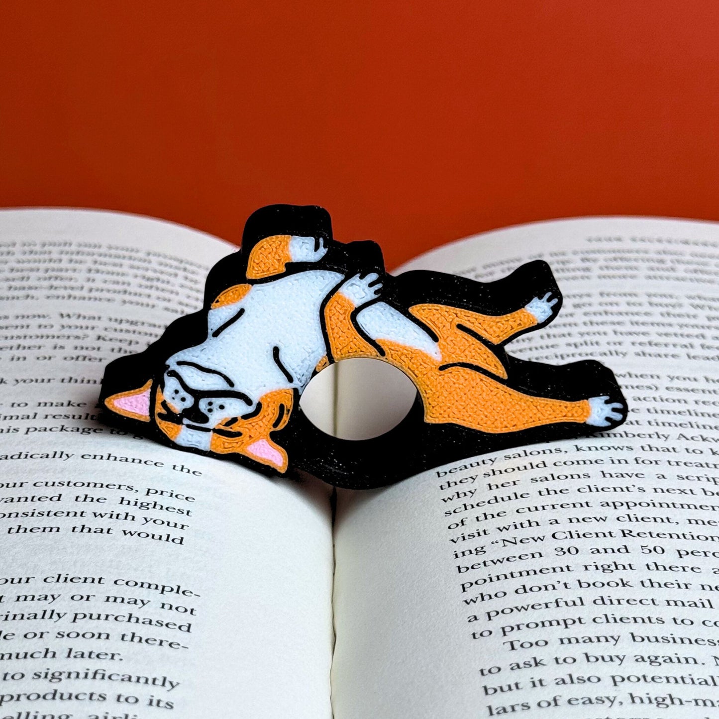 Adorable Bulldog and Pug Book Page Holder Ring