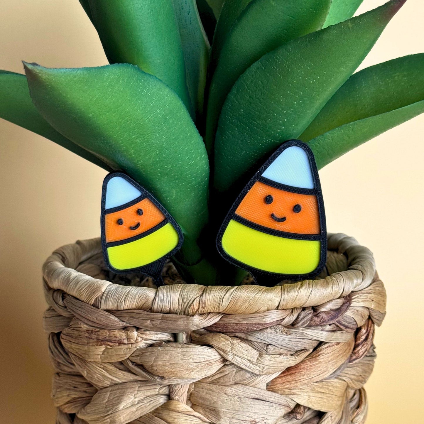 Candy Corn Plant Stake Set