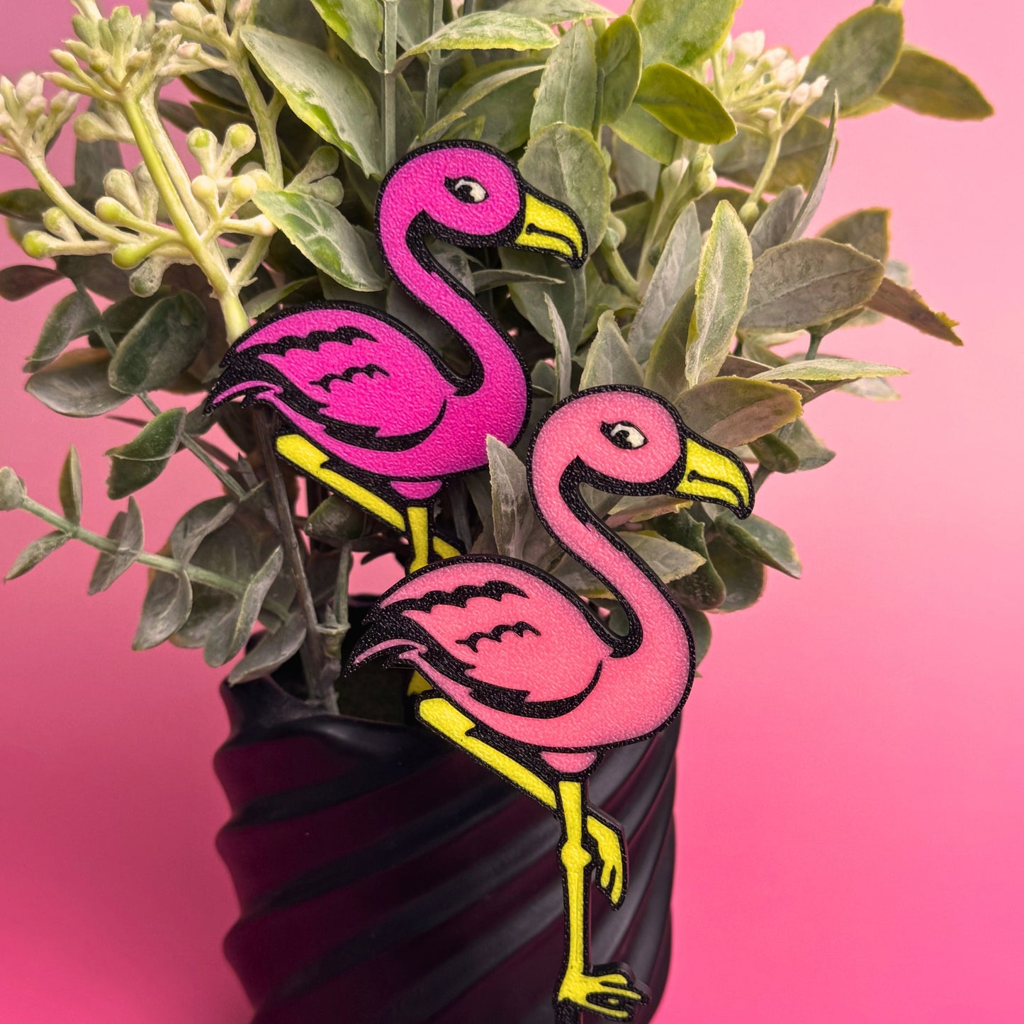 Fun Pink Flamingo Decorative Plant Stakes