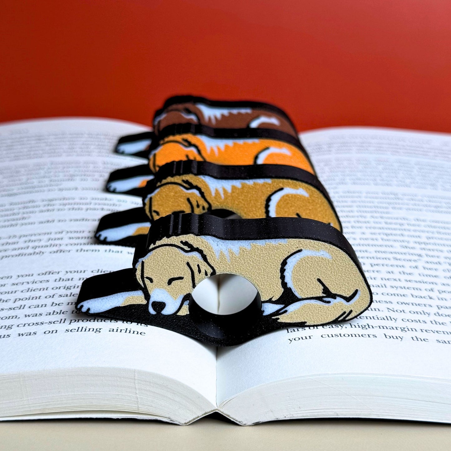 Adorable Golden Retriever Book Page Holder Ring