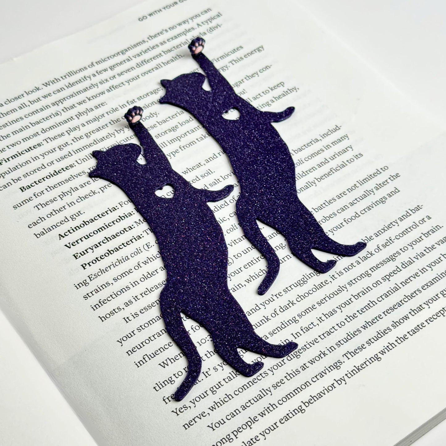 Cat Hanging by Paw Fun Bookmark with Cute Toe Beans