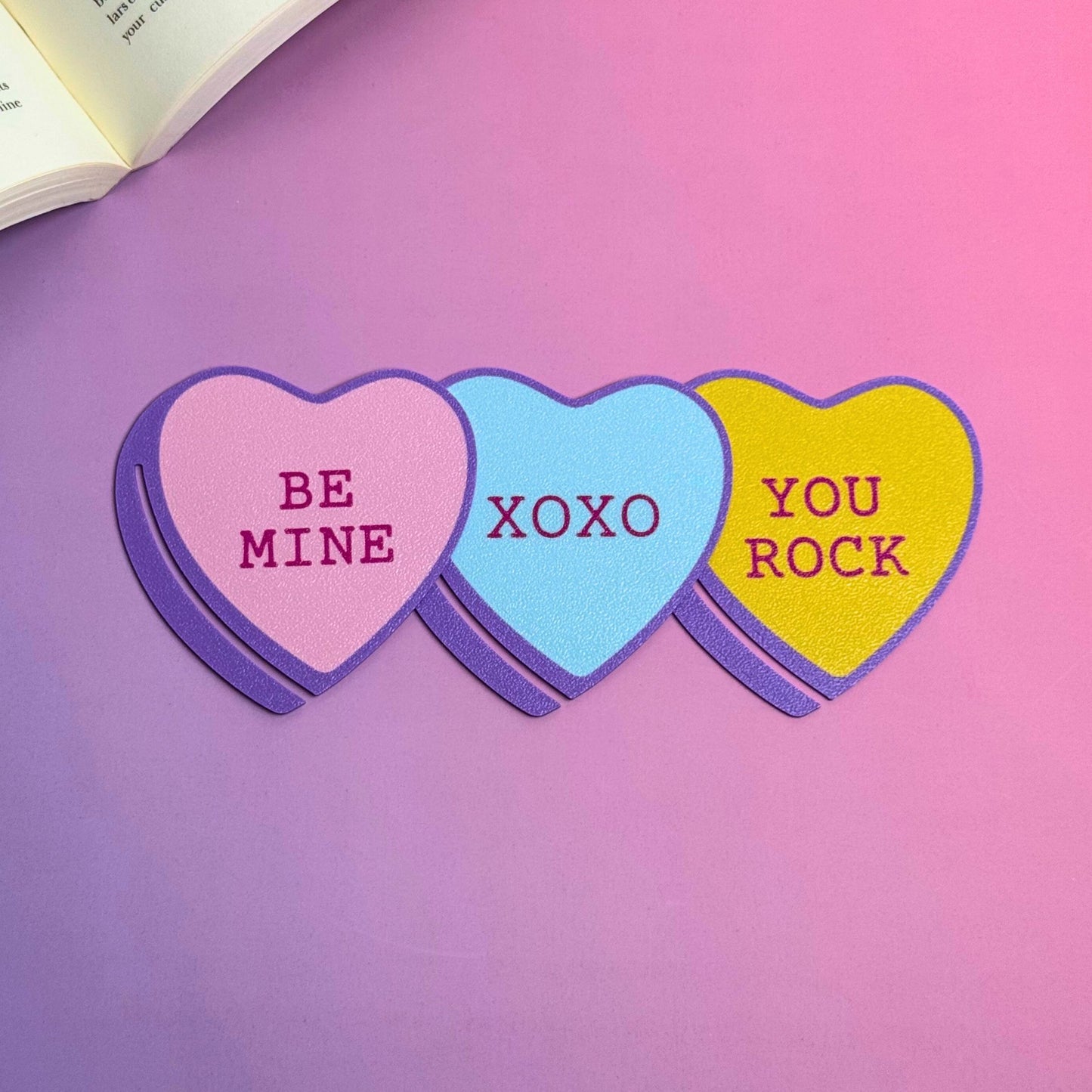 Valentine's Day Sweet Heart Bookmarks - Set of 3