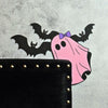 Pink Ghost Bat Halloween Door Corner Sign