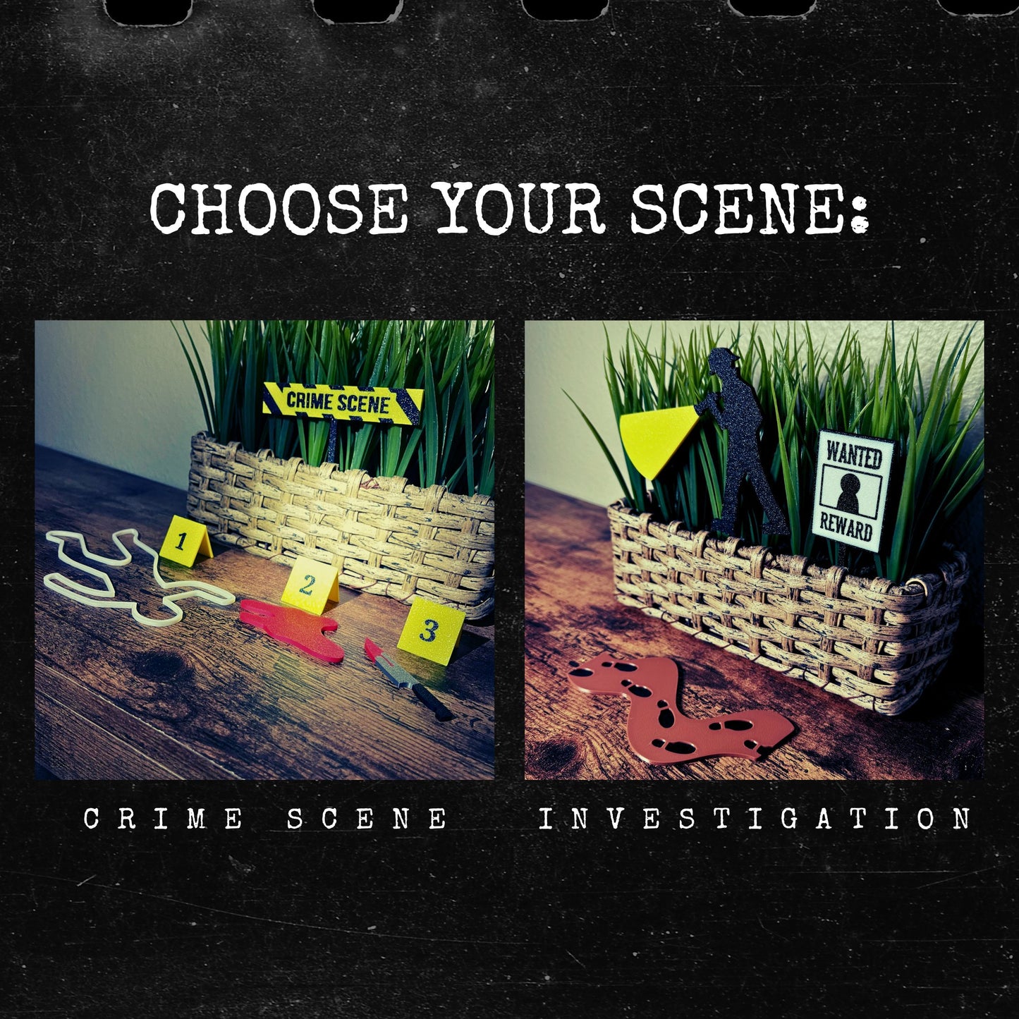 True Crime Scene Sets for Houseplants, Terrariums, & Home Decor