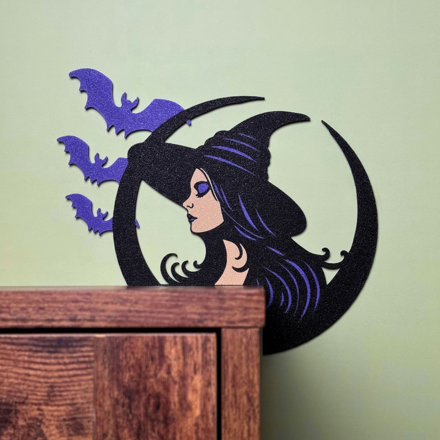 Witch Bat Door Corner Sign