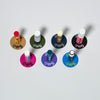 Seven vibrant color combinations of the vinyl record lip balm holders
