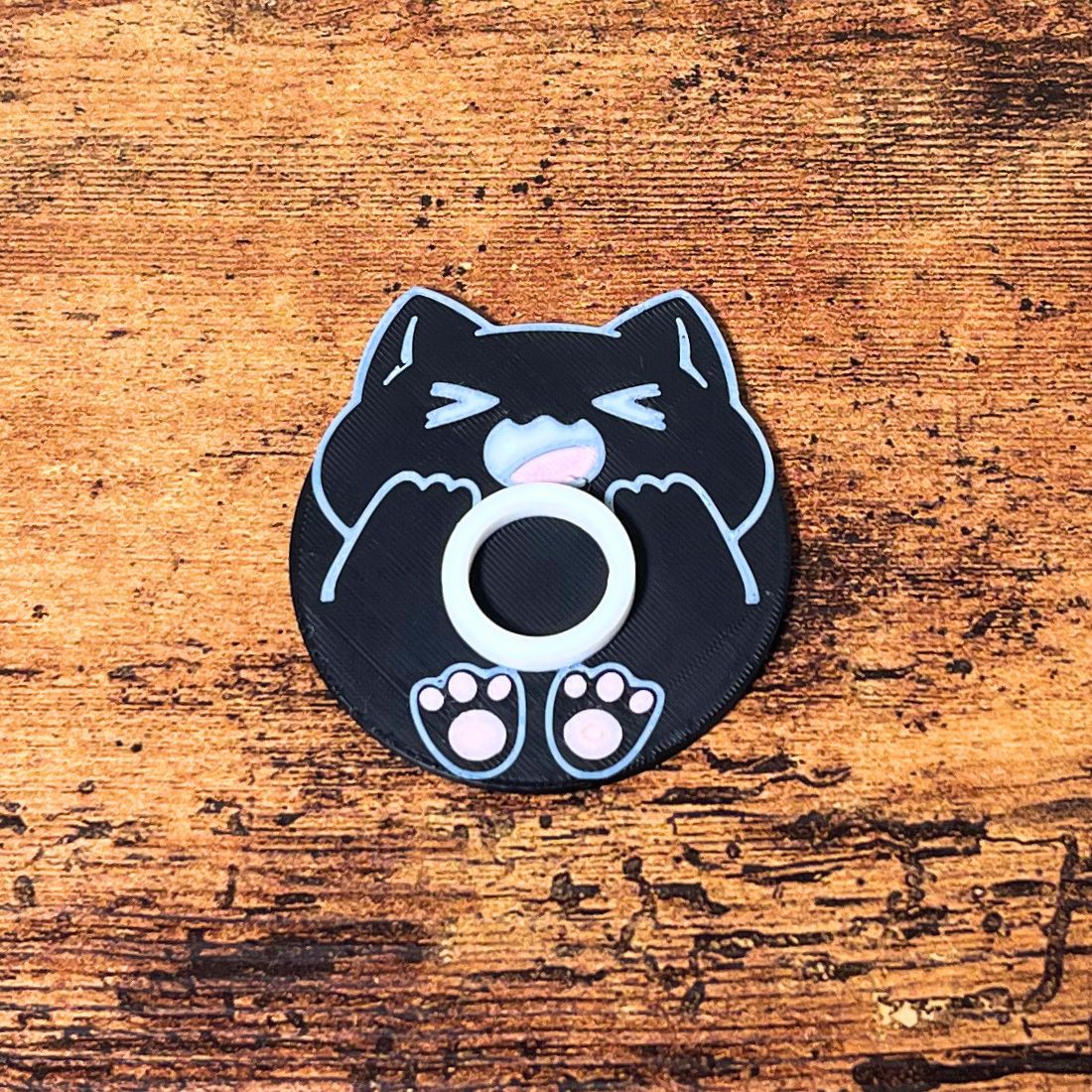 Cute chonk cat lip balm stands in black