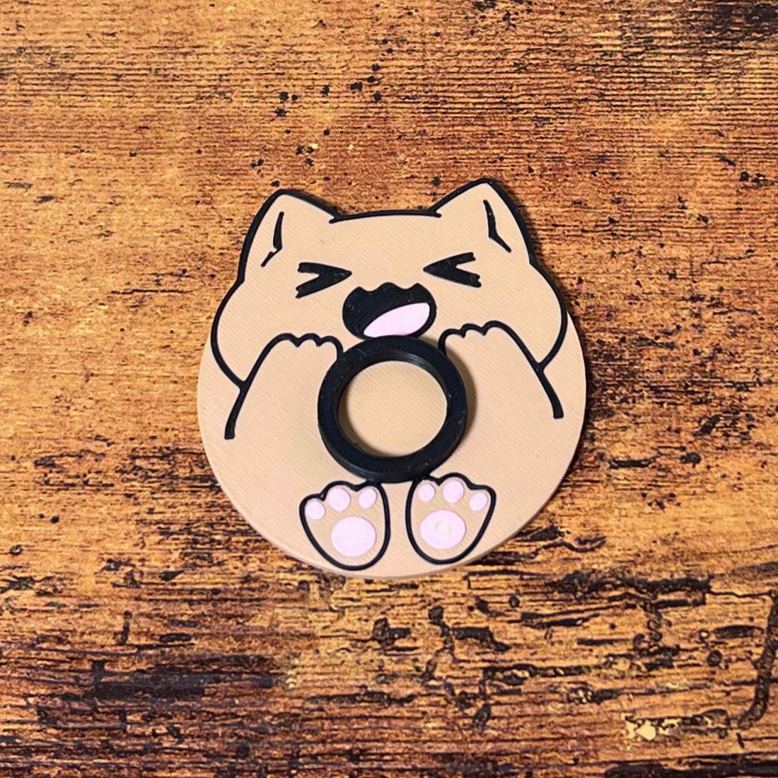 Cute chonk cat lip balm stands in beige