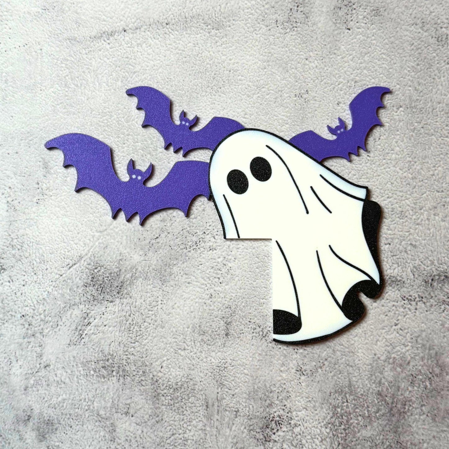 Halloween Door Corner Sign | Ghost and Bat Decor