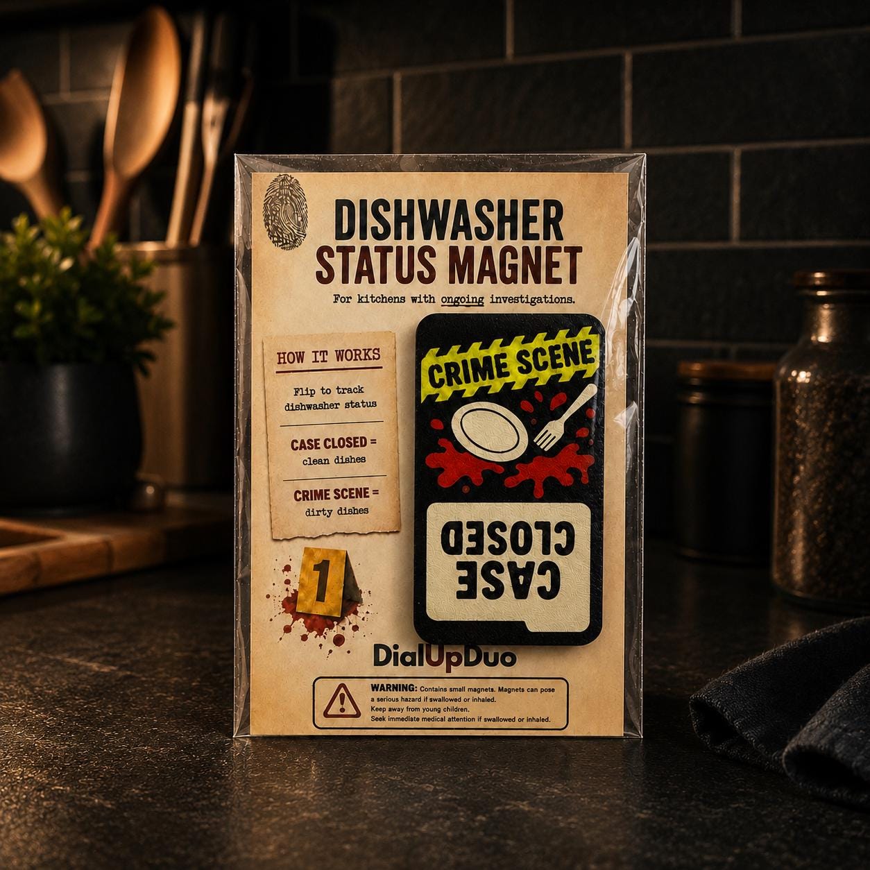 True Crime Dishwasher Magnet | Mystery Lover Kitchen Gift