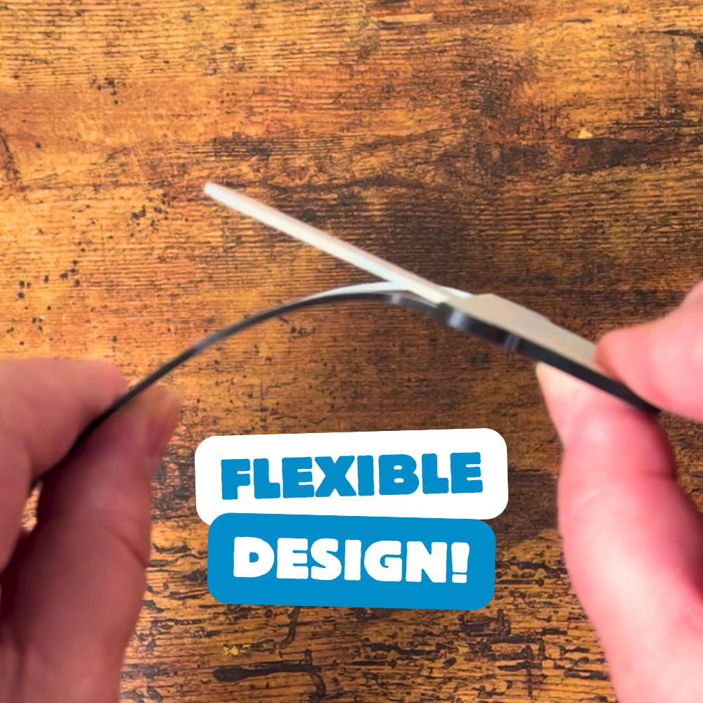 Bending cat bookmark showing off its flexible design