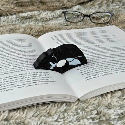 Adorable Tuxedo Cat Book Page Holder Ring