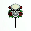 Gothic Skull & Rose Decorative Plant Stakes