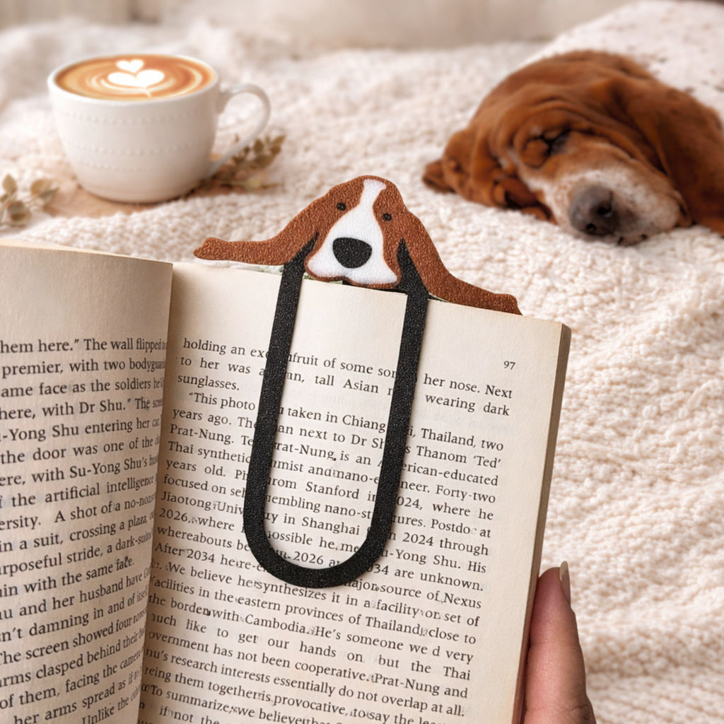 Basset Hound Bookmark | Dog Lover Reader Gift