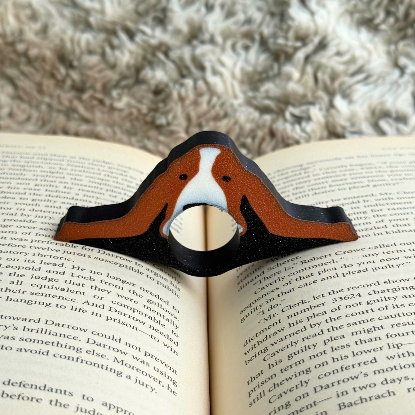 Basset Hound Dog Book Page Holder Ring