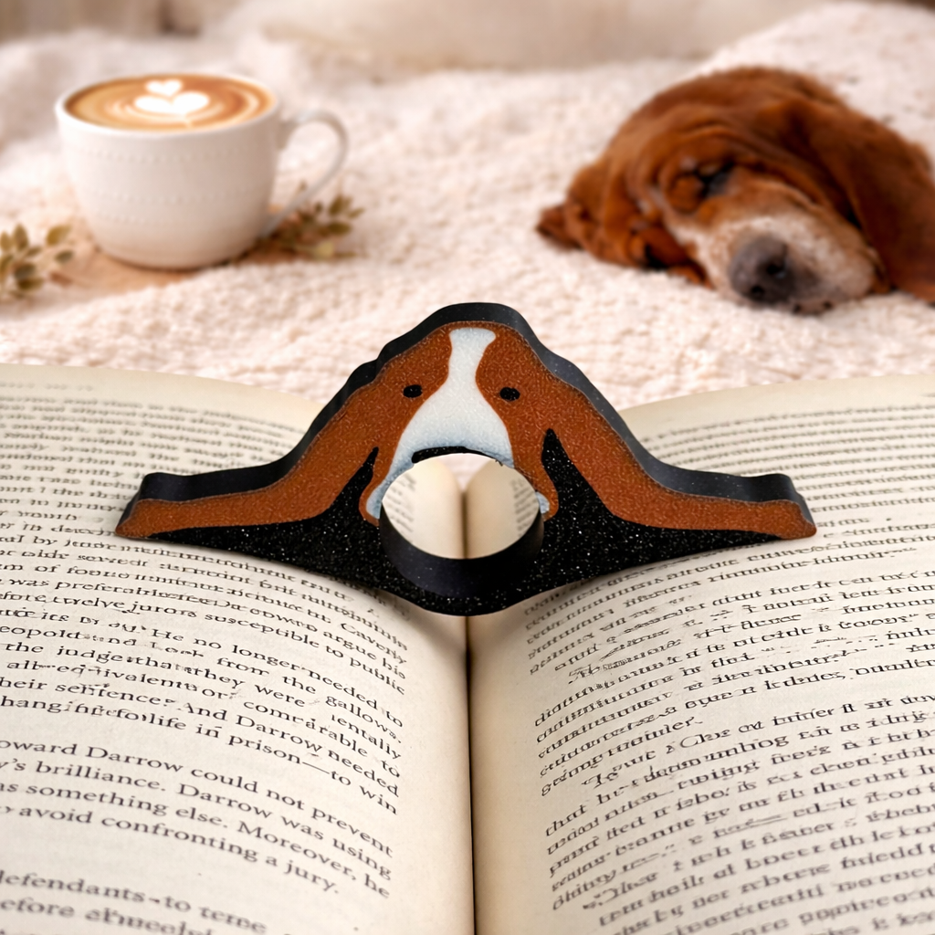 Basset Hound Book Page Holder | Dog Reader Gift