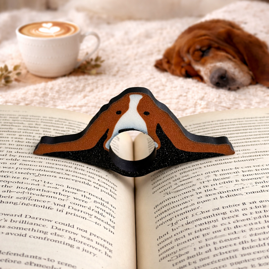 Basset Hound Dog Book Page Holder Ring