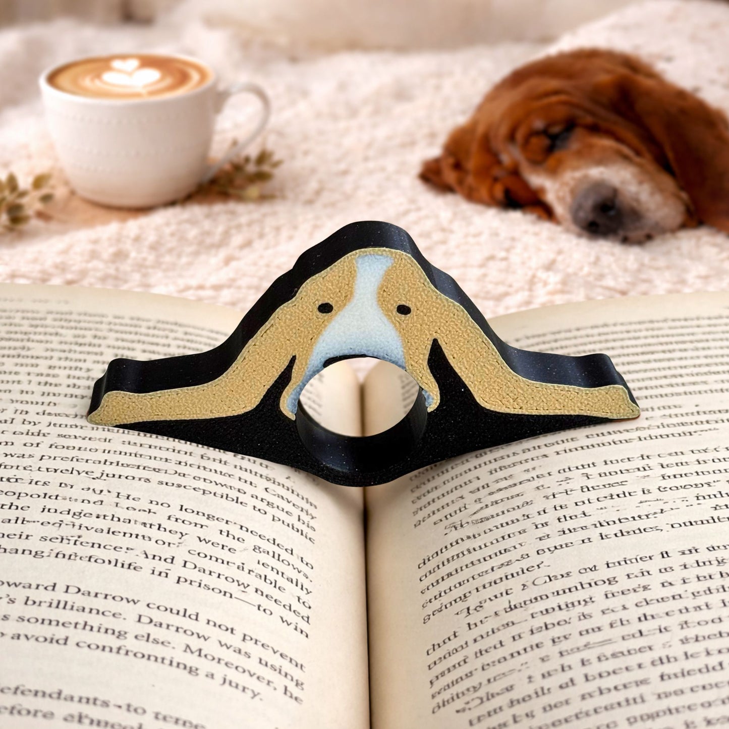 Basset Hound Book Page Holder | Dog Reader Gift