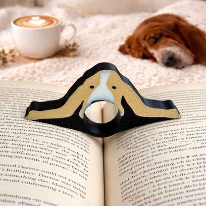 Basset Hound Book Page Holder | Dog Reader Gift