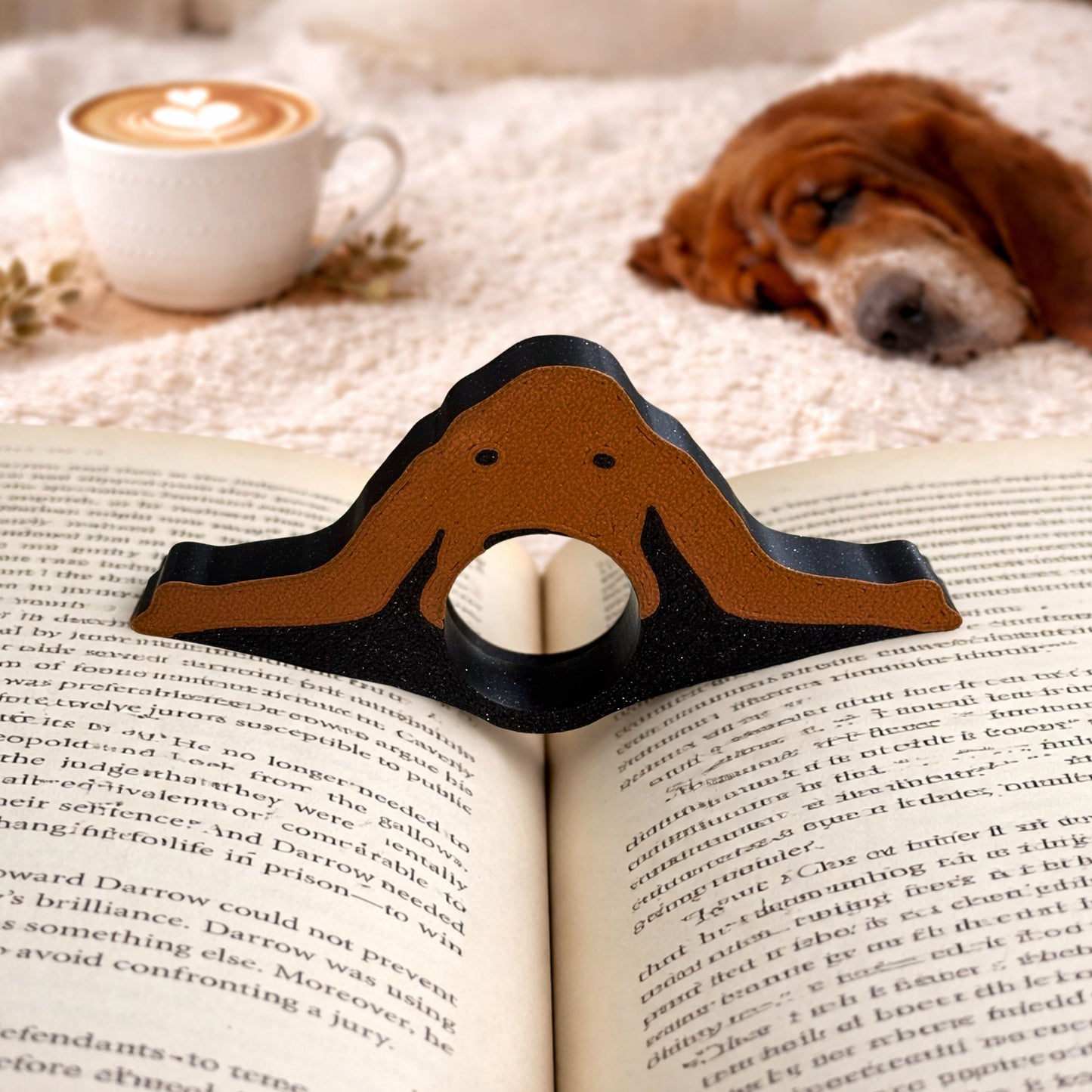 Basset Hound Book Page Holder | Dog Reader Gift
