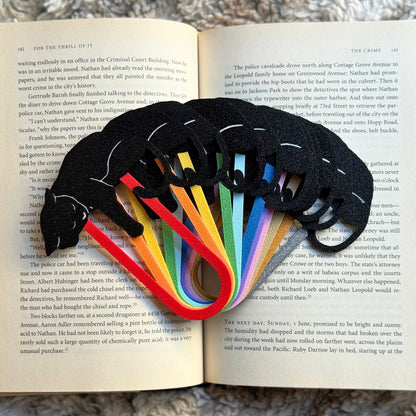 Adorable Sleepy Black Cat Bookmark - Flexible Paperclip Design