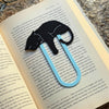 Adorable Sleepy Black Cat Bookmark - Flexible Paperclip Design