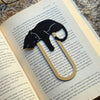 Adorable Sleepy Black Cat Bookmark - Flexible Paperclip Design