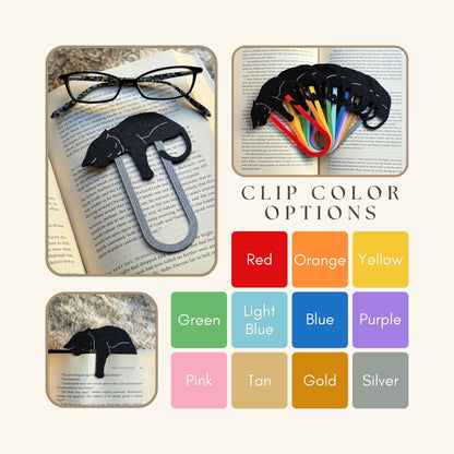 Adorable Sleepy Black Cat Bookmark - Flexible Paperclip Design