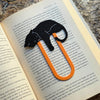 Adorable Sleepy Black Cat Bookmark - Flexible Paperclip Design