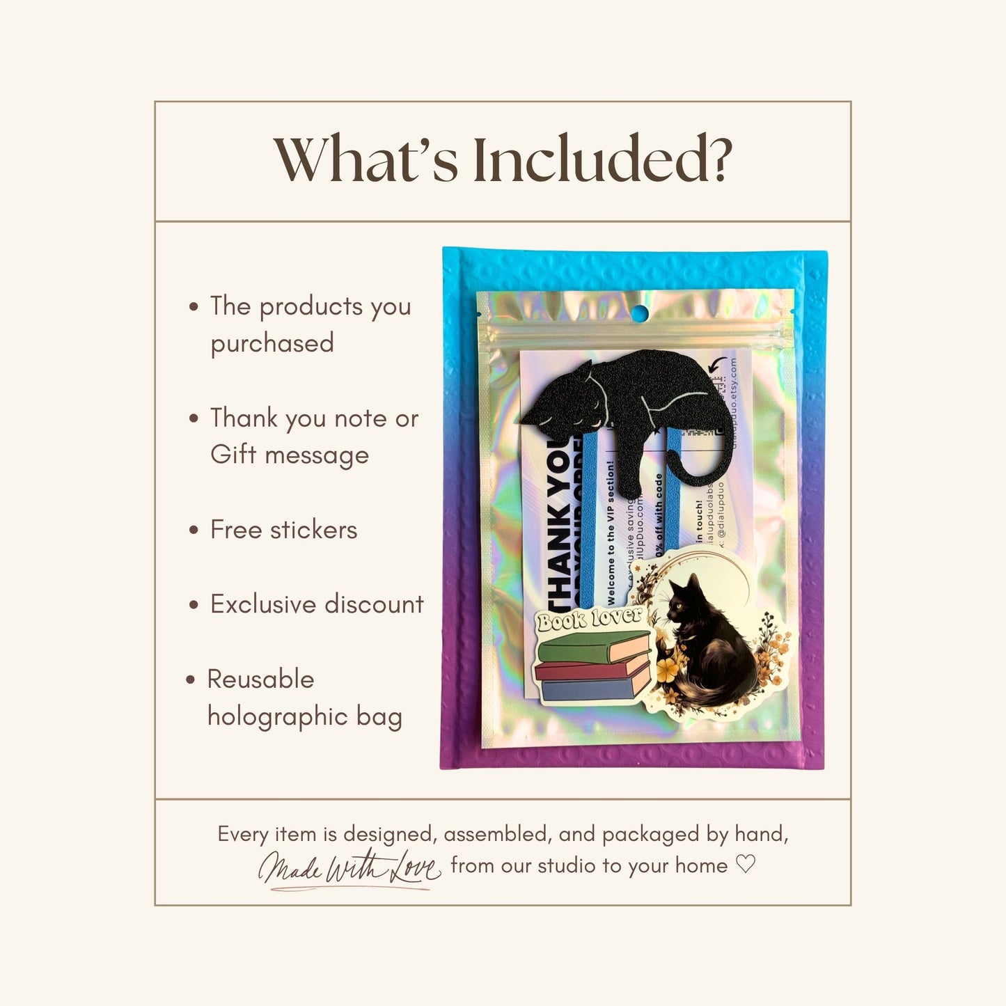 Adorable Sleepy Black Cat Bookmark - Flexible Paperclip Design