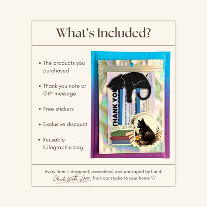 Adorable Sleepy Black Cat Bookmark - Flexible Paperclip Design