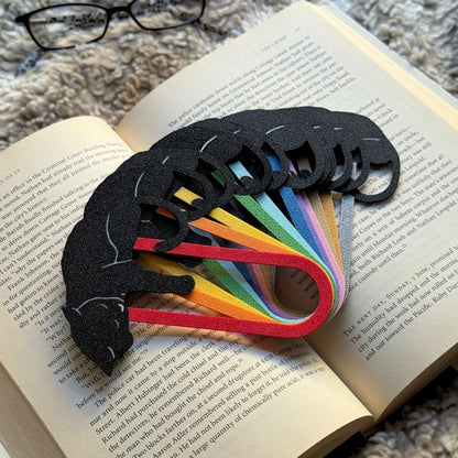 Adorable Sleepy Black Cat Bookmark - Flexible Paperclip Design