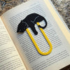Adorable Sleepy Black Cat Bookmark - Flexible Paperclip Design