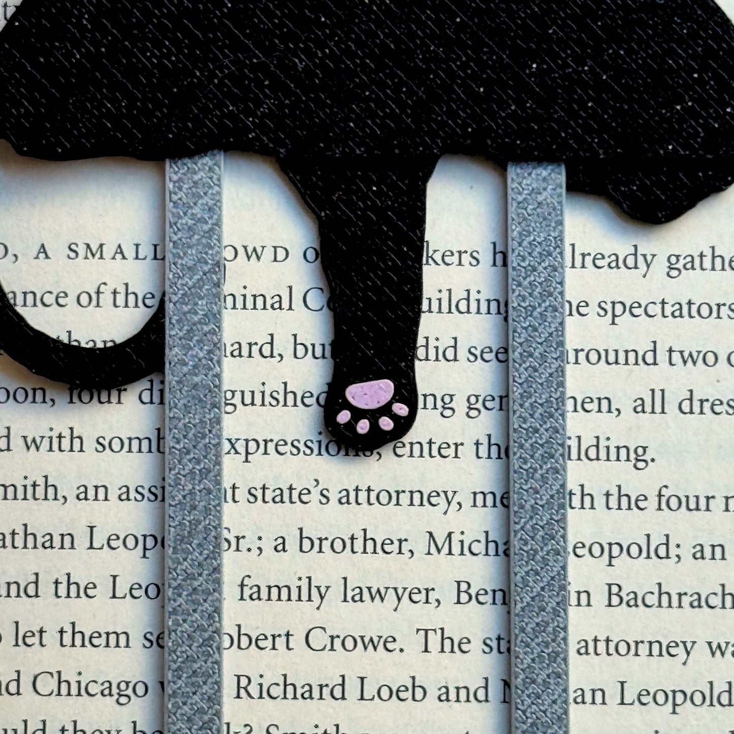 Adorable Sleepy Black Cat Bookmark - Flexible Paperclip Design