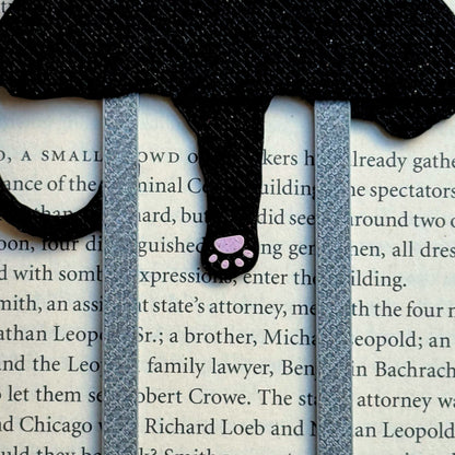 Adorable Sleepy Black Cat Bookmark - Flexible Paperclip Design