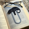 Adorable Sleepy Black Cat Bookmark - Flexible Paperclip Design
