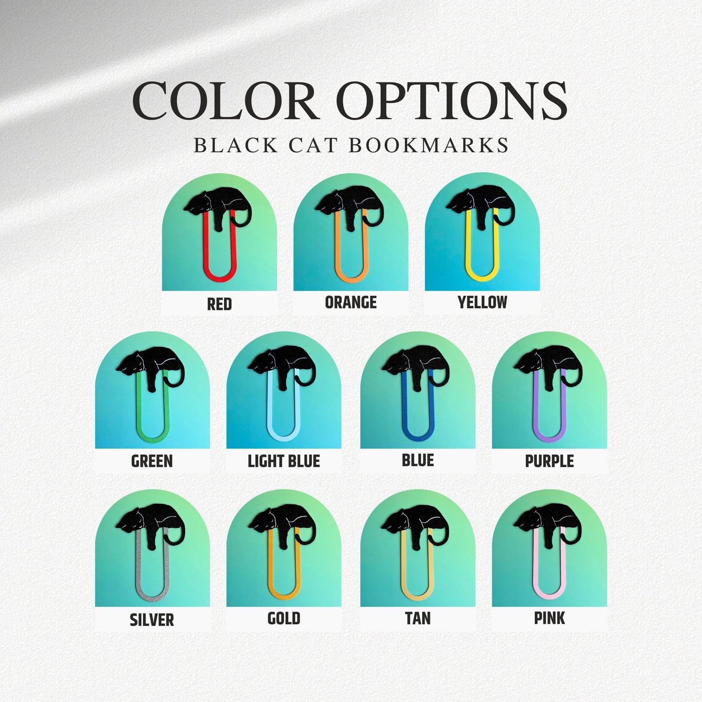 Adorable Sleepy Black Cat Bookmark - Flexible Paperclip Design