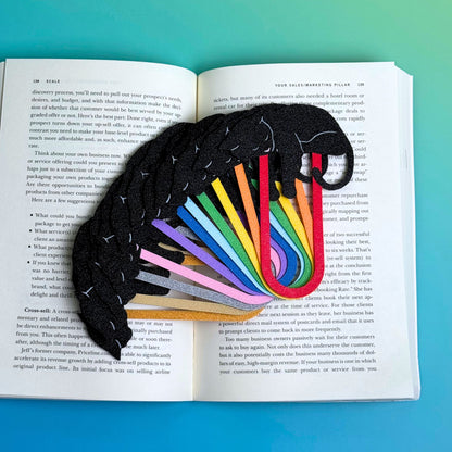 Adorable Sleepy Black Cat Bookmark - Flexible Paperclip Design